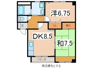 クレッセント・イースト【1階】の間取り
