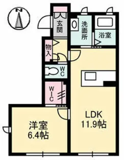 グランマスト伴 B棟【1階】の間取り