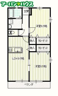 エアフォルクII【2階】の間取り