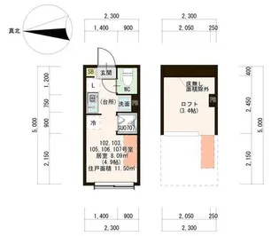 ハーモニーテラス下井草II【1階】の間取り