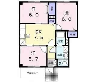 パレス エレガント【1階】の間取り