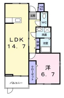 シャンデュクールY【1階】の間取り