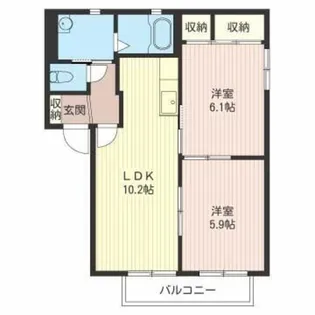 フローラルA【2階】の間取り