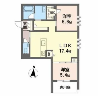 シャン ヴィラージュ【1階】の間取り