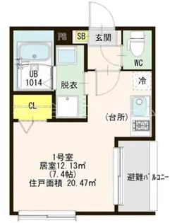 ハーモニーテラス八田III【3階】の間取り