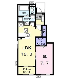 シャンヴェール【1階】の間取り