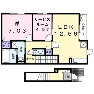 カーサ クローバー【2階】の間取り
