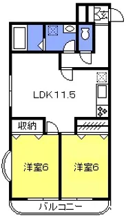 ビラ・フローラ【2階】の間取り