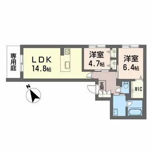 サングレイス【1階】の間取り