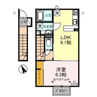 グレーシアタウン木崎 B棟【2階】の間取り