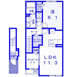 ラーナ カーサ B棟【2階】の間取り