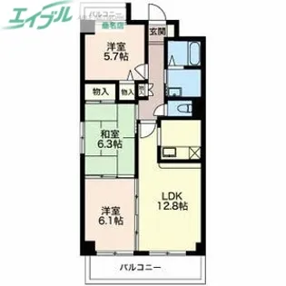 ベルデ中野館【1階】の間取り