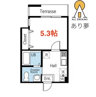 ハーミットクラブハウス横浜六角橋【1階】の間取り