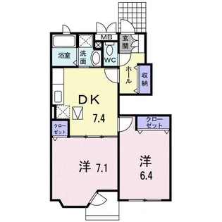 プロスペール コナンA【1階】の間取り