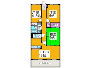 ボンソワール深井【3階】の間取り