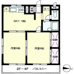 エトワール田村【4階】の間取り