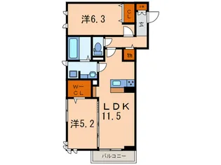 シュペリュール【3階】の間取り
