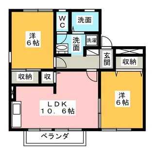カーサセレーノ B【2階】の間取り