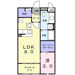 サンフラワー若宮【1階】の間取り