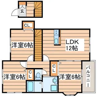 フリューゲルI【2階】の間取り