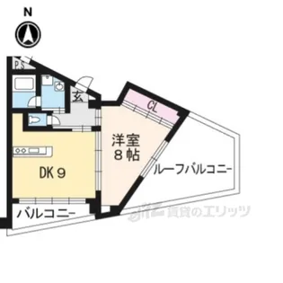 グランコスモ出町柳2【4階】の間取り