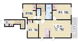MAST COURT加古川南 B棟【2階】の間取り