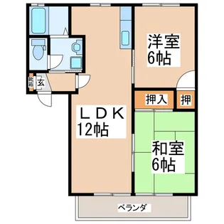 ベルメゾン松崎A棟【1階】の間取り