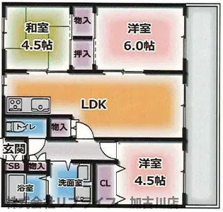 エクセル東加古川弐番館【6階】の間取り