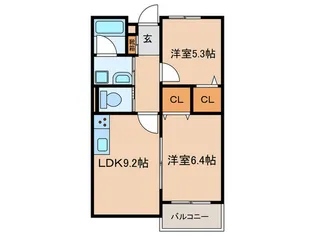 エディンバラ永野I【2階】の間取り