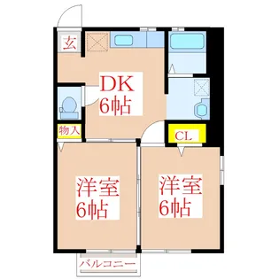 フレグランス広瀬 D棟【1階】の間取り