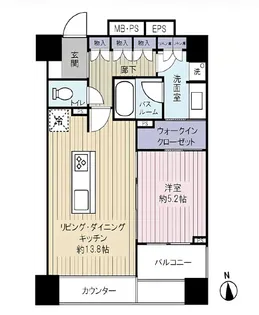 ライオンズクオーレ東京八丁堀【4階】の間取り