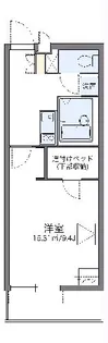 レオパレスルームス北越【1階】の間取り