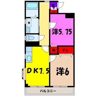 レジデンスミサワII【3階】の間取り