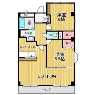 ブラウベルグ【1階】の間取り