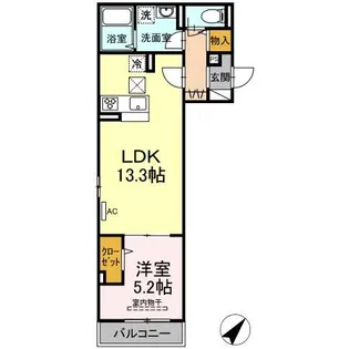 エクセリア南馬込【1階】の間取り