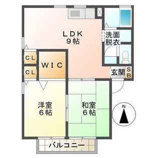 セジュール亀山E【1階】の間取り