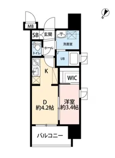 サヴォイグランデウォーターサイド【14階】の間取り