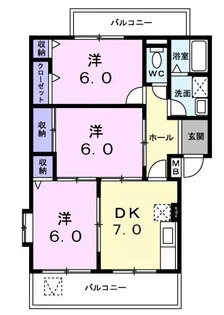 マンションゆたか【4階】の間取り