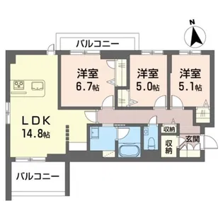フォーシーズン南多摩【4階】の間取り