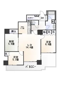 マークスザタワー三島【12階】の間取り