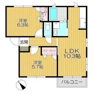 ハイツピジョン【1階】の間取り