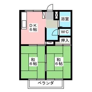 カンザヴィレッヂD【2階】の間取り