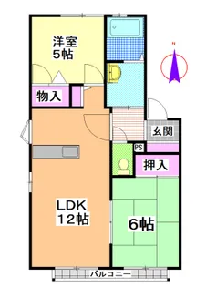 ハイツ西田代 B棟【2階】の間取り