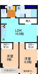 ZOPA玉鉾【5階】の間取り