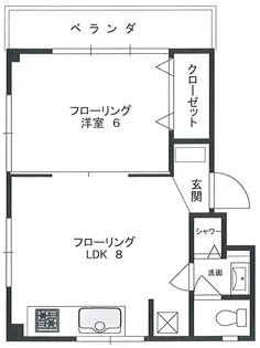 KENMOKUマンション 短期1年定借【4階】の間取り