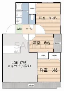 ソレイユ津島【3階】の間取り
