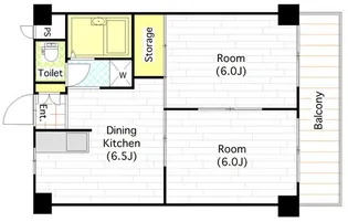 リベラルパレス平野【4階】の間取り