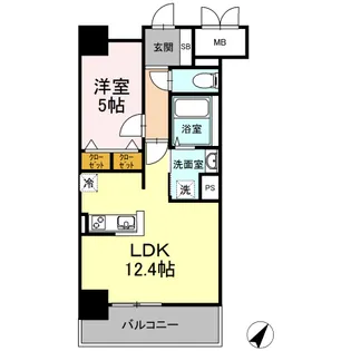 1LDKの間取り画像