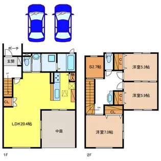 岐阜県瑞穂市祖父江【一戸建】の間取り