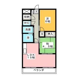 サンサイドテラス【1階】の間取り